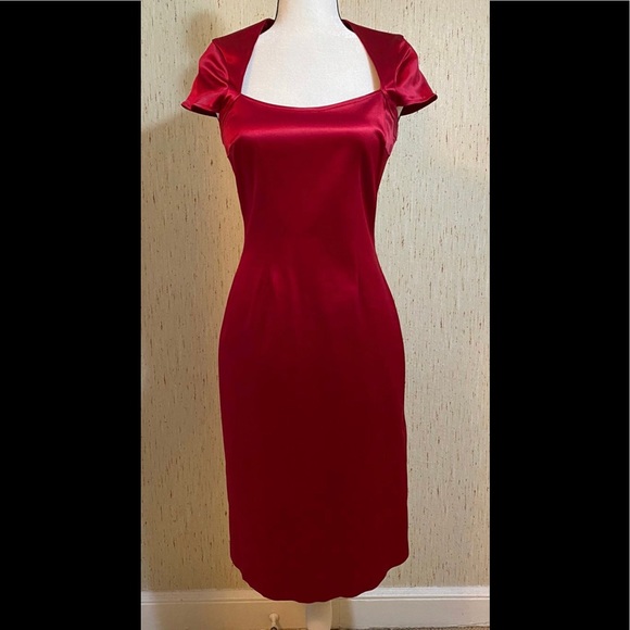 Maria Bianca Nero satin sheath pencil dress. - Picture 3 of 9